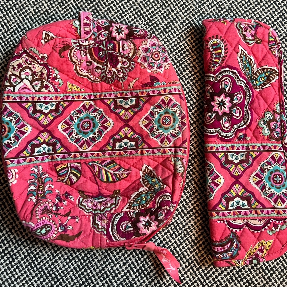 Vera Bradley toiletry bag and hot tool case